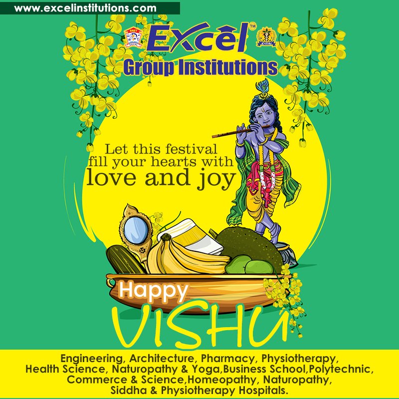 Let this festival bring you all that you wanted in your life. Vishu Ashamshakal.🙏😊
#happyvishu #vishuashamshakal #Excelcollege #Excelgroupinstitutions #namakkal #komarapalayam #engineering #artsandscience #kerelafestival