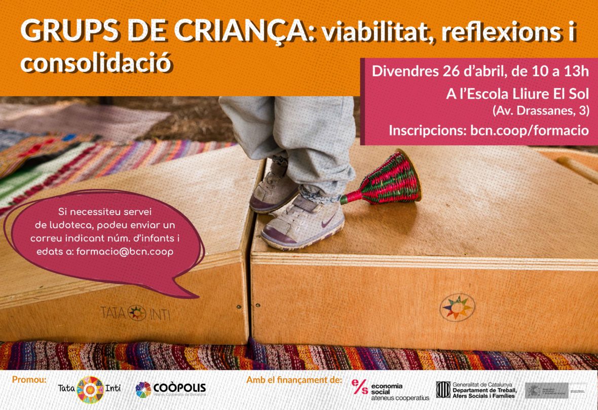 coopolis_bcn's tweet photo. Grups de criança: viabilitat, reflexions i consolidació. Sessió per projectes 👶
dedicats a les cures de la petita infancia de la ma de @Espai_Tata_Inti 
🗓️26/04 a les 10.00 (amb ludoteca per infants!)
Inscripcions https://t.co/V4fjuUuPKc https://t.co/PNVMj4w5eT