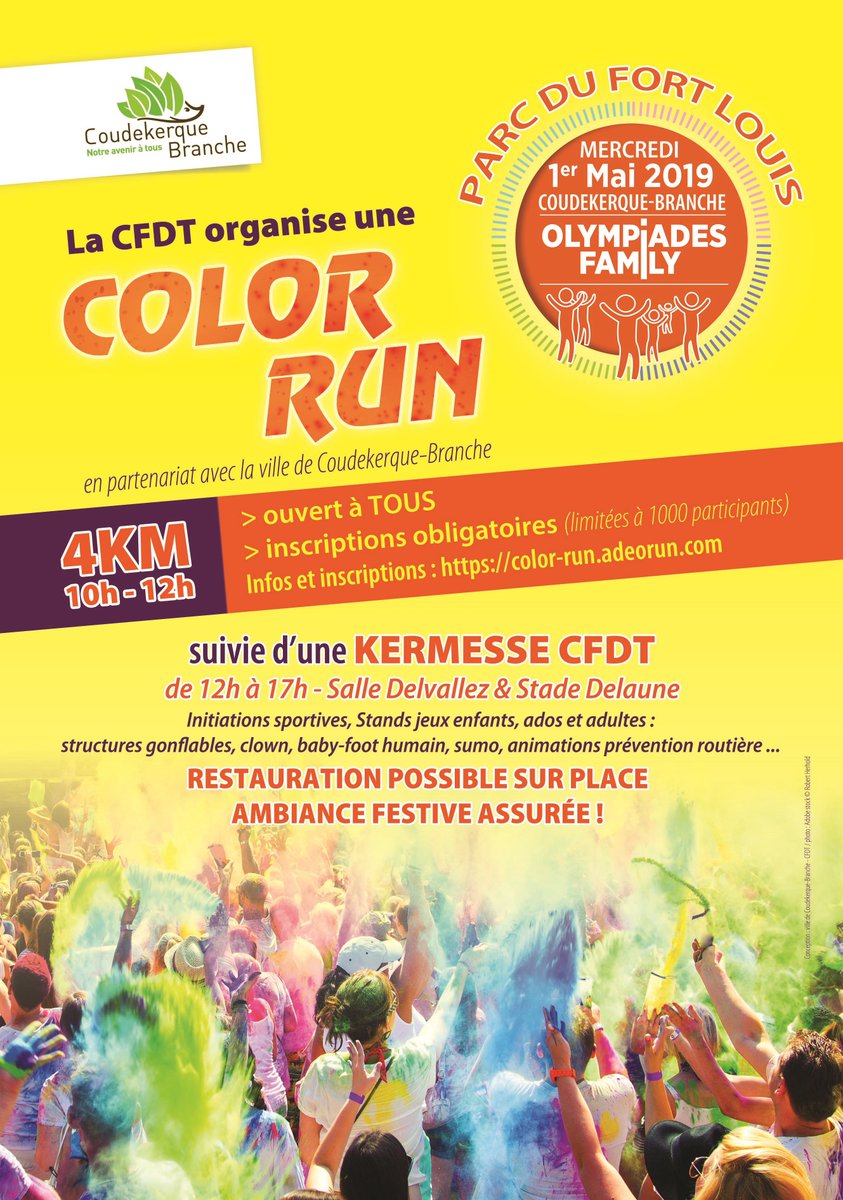 #coudekerquebranche #colorrun #olympiadesfamily #cfdt