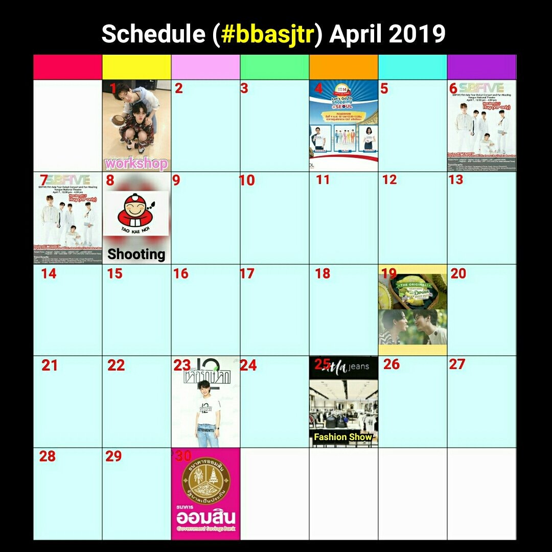 basyuzhou's tweet photo. Schedule (#bbasjtr & #SBFIVE)
April 2019 and May 2019
#ScheduleofBAS https://t.co/fmV09QY0q4