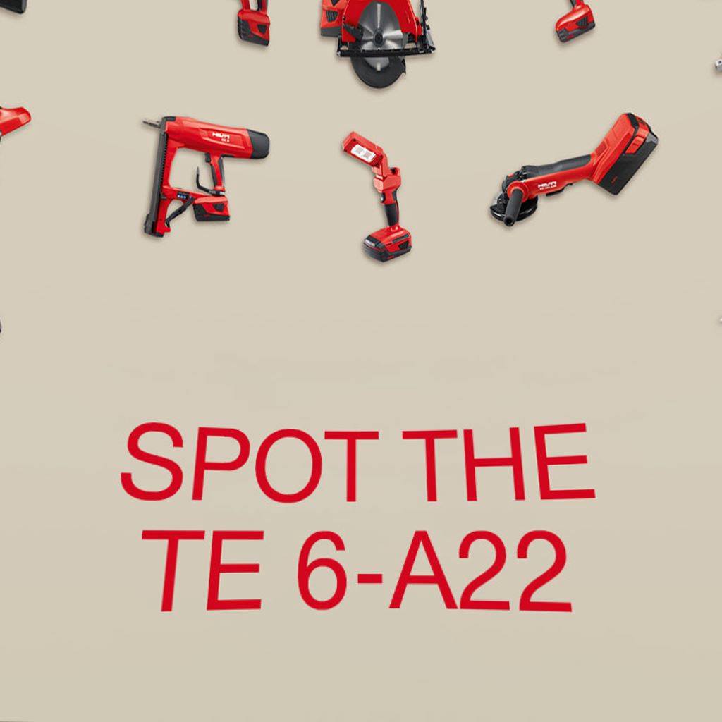 HiltiSAfrica's tweet photo. Monday challenge for our #HiltiFans🥰😍🤩
You love Hilti and know all the tools?
Great! Then this is going to be easy: Can you spot the TE 6-A22 (04)? Post a screenshot when you found it! 👇🏼 https://t.co/V14bF10fVF