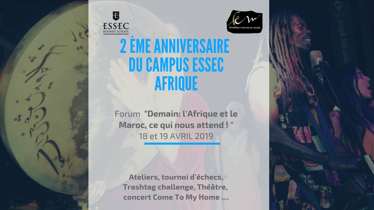 essec's tweet photo. 2e anniversaire du campus du Maroc à Rabat 18 et 19 avril #ESSECAfrique #ESSECAfrica https://t.co/Hu2Ke947C2 https://t.co/SgTIolJniB
