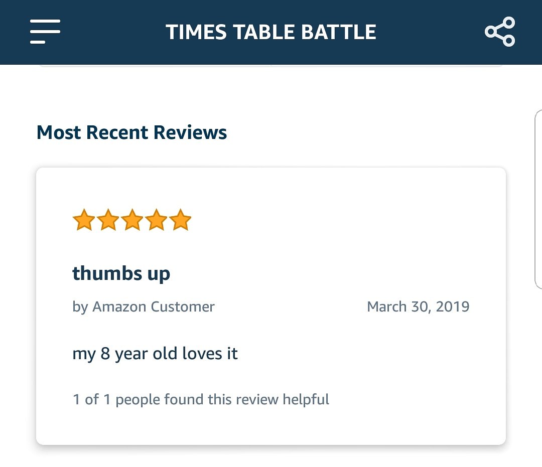 robot_and_i_ltd's tweet photo. Missed this one but great to get another 5* review.
Going to start localising Times Table Battle for the German Market, should be fun to do... 👍👍😊😊
#gamedev #indiegame #indiegamedev #alexa #alexdev #amazonecho #amazonalexa #Python #serverless #Server #indiedev #morning https://t.co/nbRGil543i