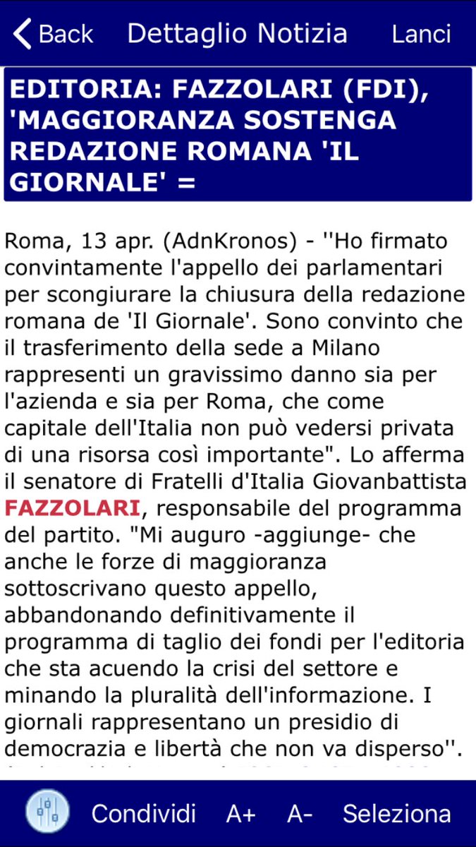 giornale_rm's tweet photo. Grazie per la solidarietà al senatore di FdI Giovanbattista Fazzolari: “Anche la maggioranza sostenga l’appello per scongiurare la chiusura della redazione romana del Giornale”. #Berlusconi @GioFazzolari @FratellidItaIia @ilgiornale https://t.co/UvlFLFOe62