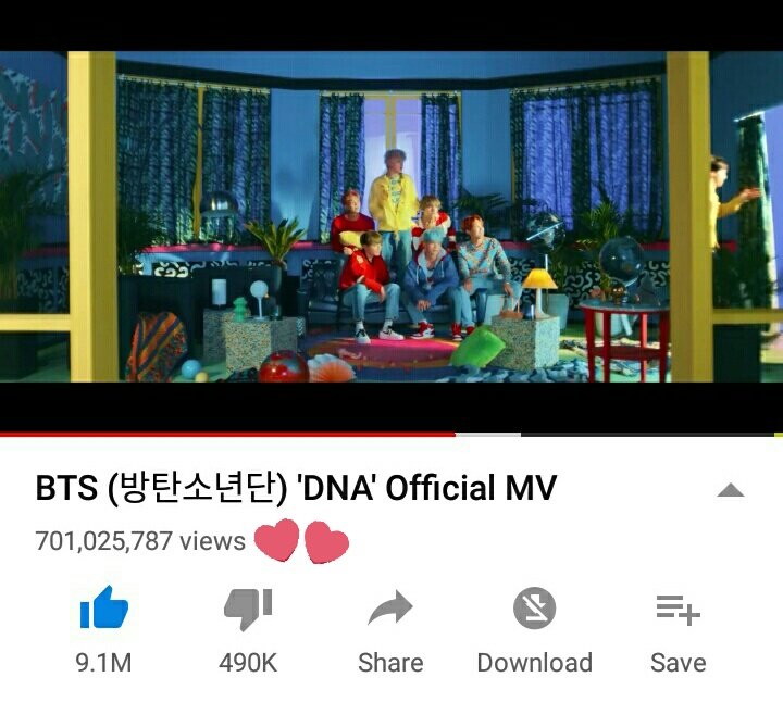 BeThemStars07's tweet photo. I was here since DNA turned 500M. Now, look at where it is now 😭 Congratulations @BTS_twt and #ARMY! 

Here's to 1B views 🔜

#DNA700MParty 
#BTS https://t.co/GWSQKpz6Ut