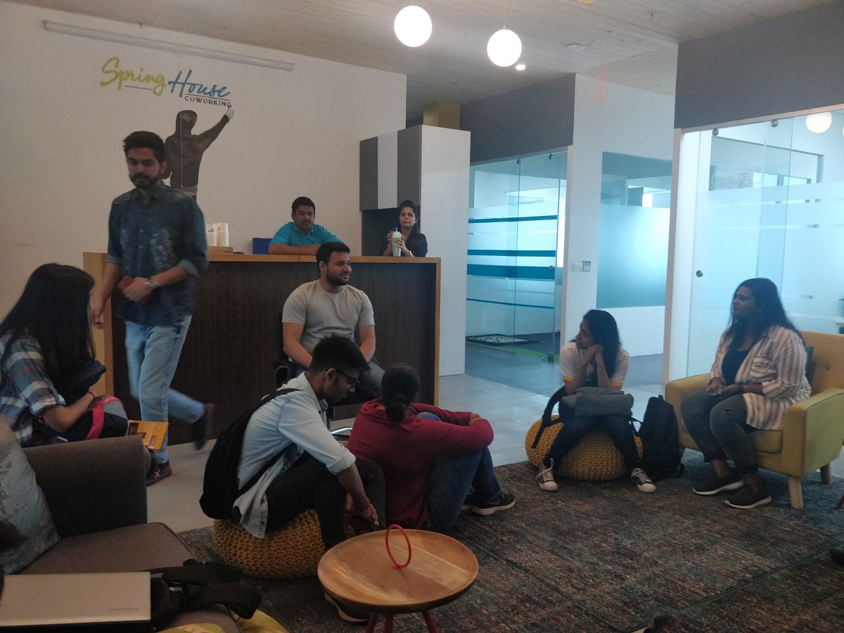 mmathur2002's tweet photo. Visiting @springhouse #coworking @Noida with @bennettuniv #students. Meeting #startups always opens new #opportunities https://t.co/lkmNz7Bj0B