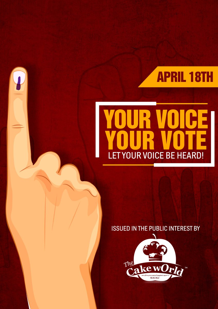 TheCakeWorld1's tweet photo. Be Aware, 
Do your Share,
 Vote for a brighter Future 
#VoteForIndia #itsyourright https://t.co/X1YXaWCTtP