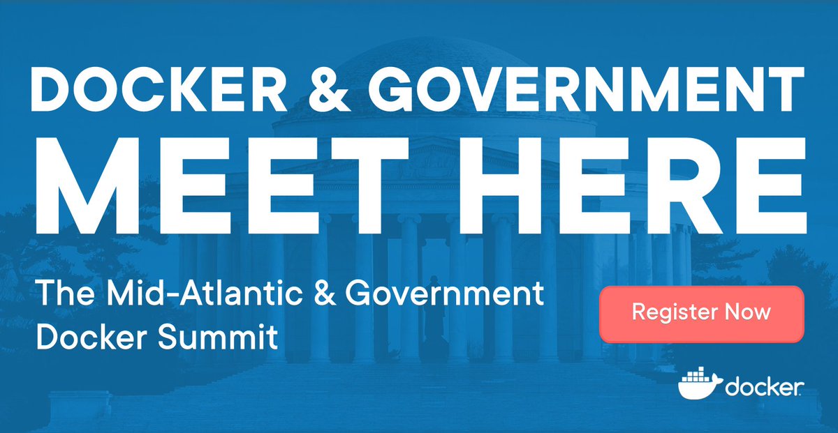 GovEventsGroup's tweet photo. Learn how to build, ship, and run Dockerized applications at scale during the Mid-Atlantic and Government @Docker Summit. Wed., May 29 in #NoVA. Free for #Government employees! >> https://t.co/OPxK0RnY1u #DockerSummit #DevOps https://t.co/cjjgkcMVSf