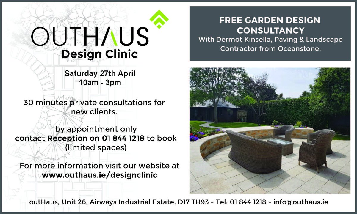 There are still limited spaces available at our final Design Clinic for the month of April. For more information visit outhaus.ie/design-clinics…