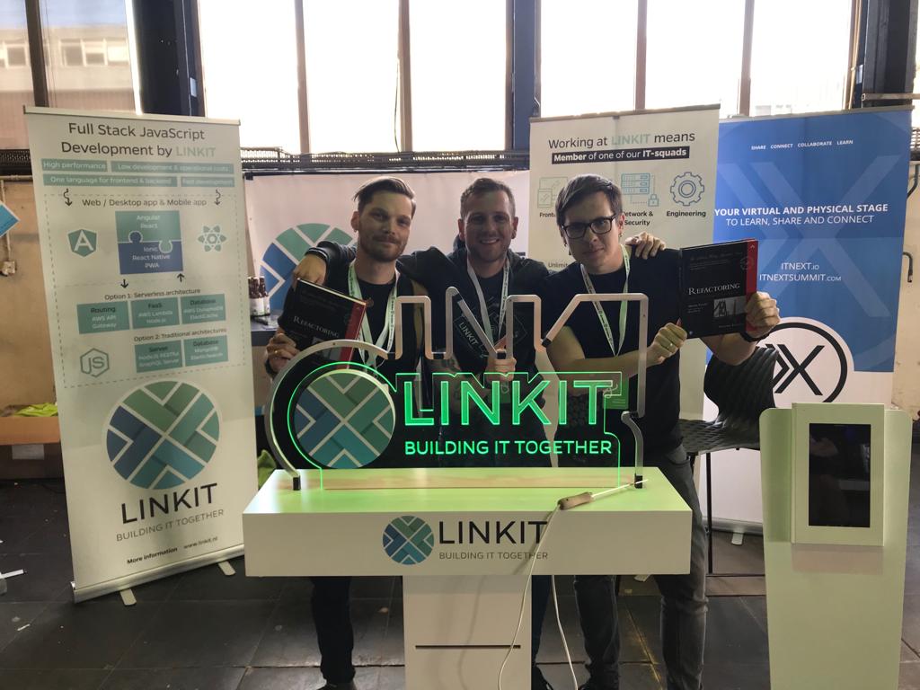 LINKITGroup's tweet photo. Congratulations to the winners of the #wireloop contest from #ReactAmsterdam! On Friday, Denys Periel, Kanstantsin Klimashevich & Eugene Politko won the book: "Refactoring: Improving the Design of Existing Code" π
Thanks for participating & meeting our team π @ReactAmsterdam https://t.co/04zYkwi1sY