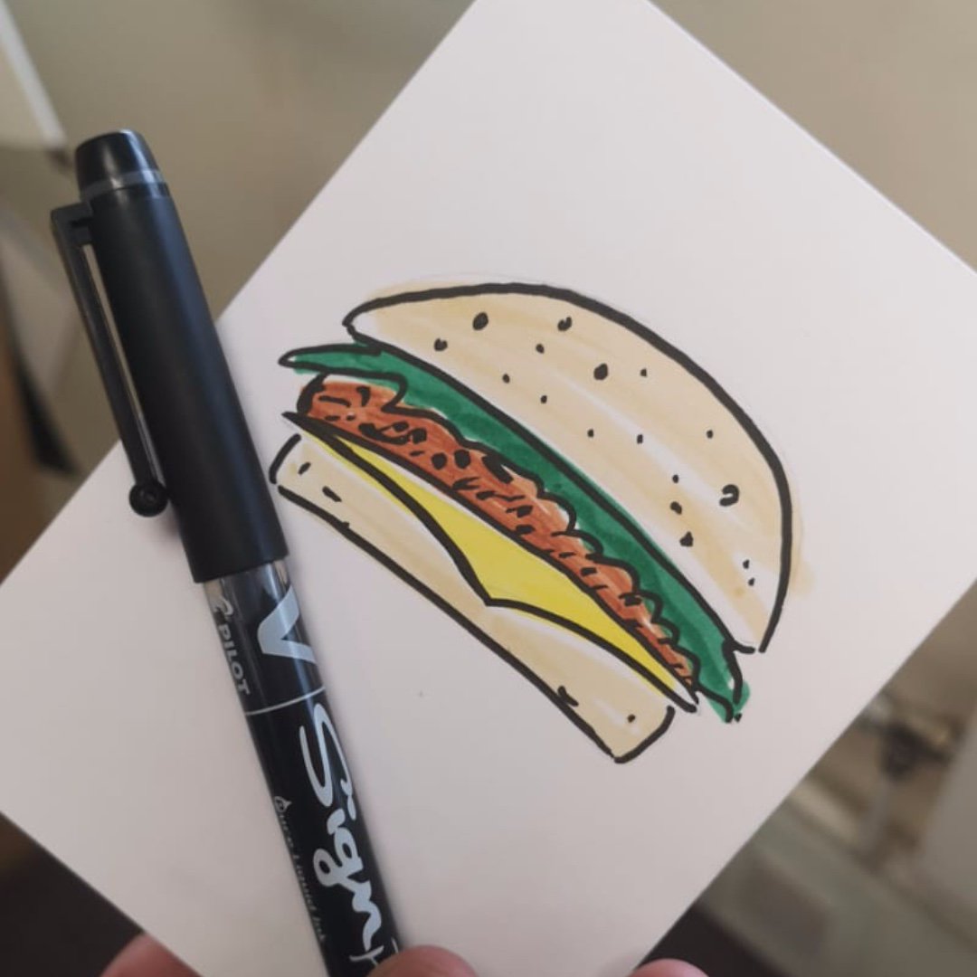 PilotPenUK's tweet photo. Today in 1955, #McDonalds served their first Hamburger in #California. #Yum #MaccyDs #Food #Burger #DidYouKnow
.
.
#Drawing #Art #Design #Pilot #FriXionColours #VSignPen #PilotPenUK https://t.co/D6bc97fAhr