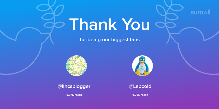 box_alford's tweet photo. Our biggest fans this week: @lincsblogger, @Labcold. Thank you! via https://t.co/kQzevfu7Y8 https://t.co/hE4eW8kEGO