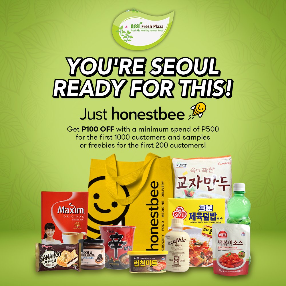 Annyeonghaseyo! ASSI Fresh market is finally on honestbee! Have your Korean grocery essentials delivered today and get P100 OFF your purchase when you use the code ASSI100  #justhonestbee