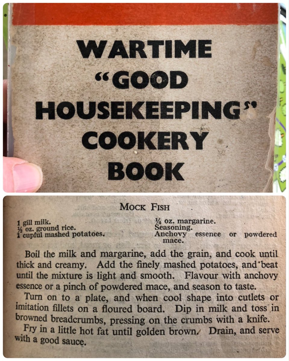 Bovidiva's tweet photo. During WWII people used recipes for “mock #fish” when rationing deprived them of eating the real thing. Ironic that some choose to do the same now with #fakemeat, when food is more abundant than ever before. #meatfreeMondays #meatlessMondays #meat #notplantbased https://t.co/Yqez4VRyJm