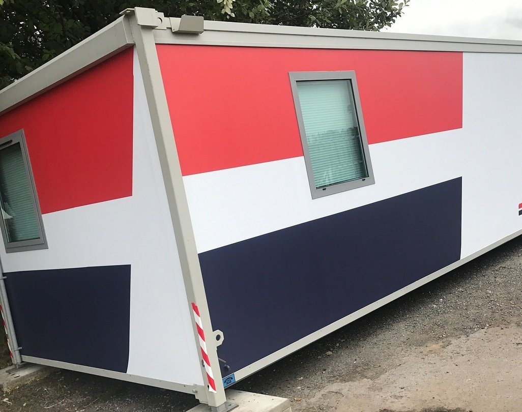 Portakabin Full Wrap. 
Brand your Portakabin. Caravan. Box trailer. Vehicle. Bus. Lorry. Walls. Tables. Pretty much wrap everything 
<a href="/avwuk/">avwuk.com</a> #portakabin #wrap #aylsham #norfolk