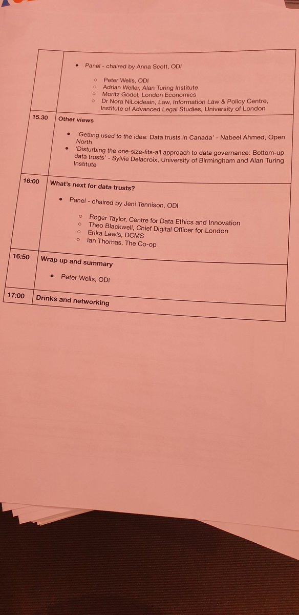 peterkwells's tweet image. #datatrusts event agenda, live stream will start at 12.45 GMT, link will be on here &amp;gt;&amp;gt; theodi.org/event/could-da…
