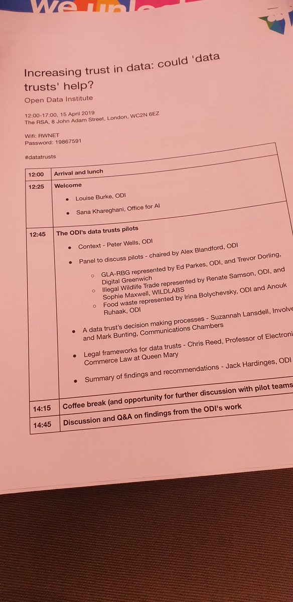 peterkwells's tweet image. #datatrusts event agenda, live stream will start at 12.45 GMT, link will be on here &amp;gt;&amp;gt; theodi.org/event/could-da…