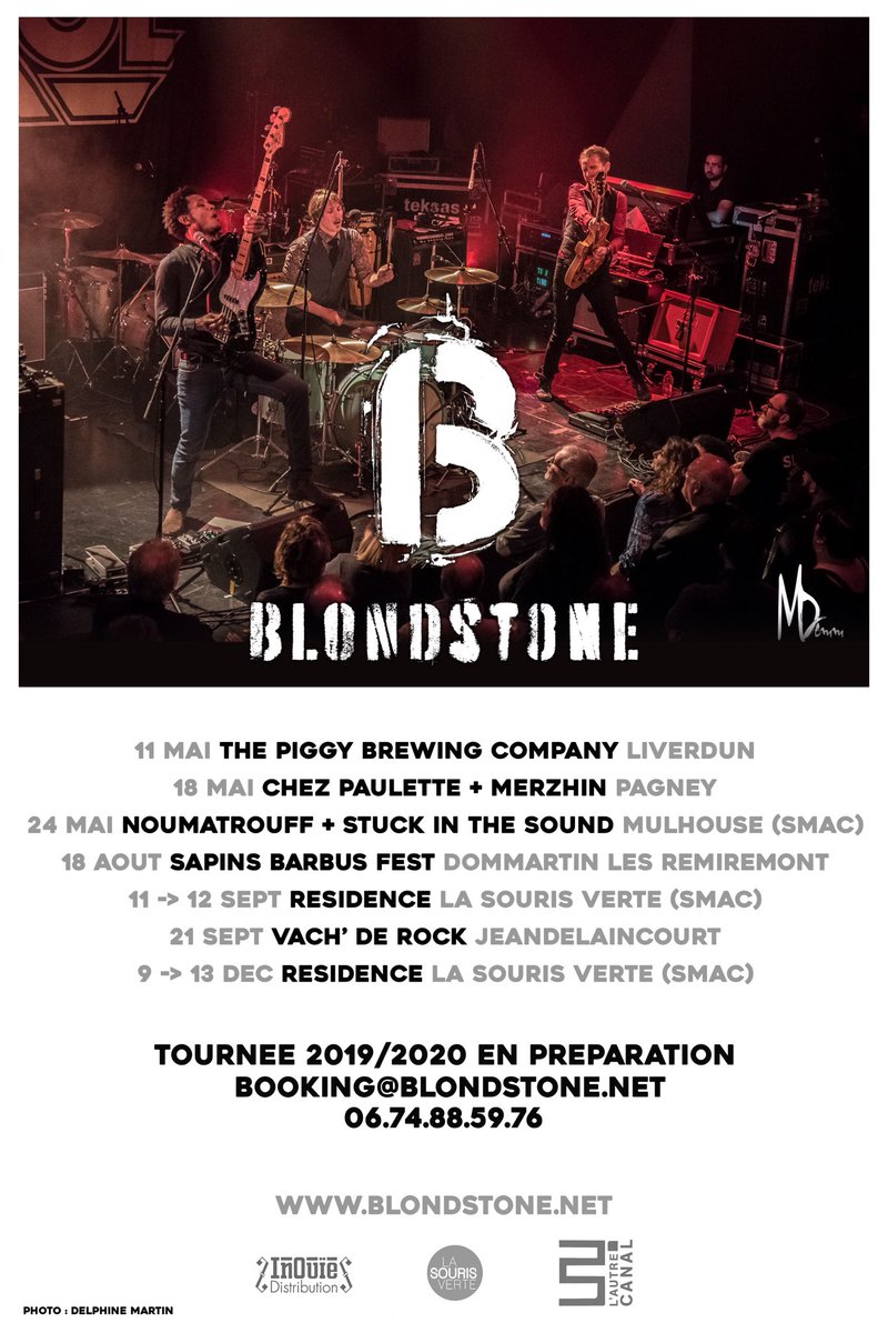 Blondstone (@blondstone) on Twitter photo Prochaines dates 🤘
<a href="/ChezPaulette54/">Chez Paulette</a> <a href="/Noumatrouff/">Noumatrouff</a> <a href="/lsvsourisverte/">La Souris Verte</a> @Gueulard_Plus <a href="/lautrecanal/">L'Autre Canal</a> <a href="/TransMusicales/">Trans Musicales</a> <a href="/eurockeennes/">Les Eurockéennes</a> @LaRodiaBesancon @Les4Ecluses <a href="/lebiplan/">Le Biplan</a> <a href="/Laiterie/">La Laiterie</a> @Prod_LABEL_LN @njpfestival @lavapeurdijon <a href="/ouifm/">OUI FM</a> <a href="/LongueurDondes/">Longueur d'Ondes</a> <a href="/lesinrocks/">Les Inrockuptibles</a> <a href="/100pour100Nancy/">100% Nancy</a> Prochaines dates 🤘
<a href="/ChezPaulette54/">Chez Paulette</a> <a href="/Noumatrouff/">Noumatrouff</a> <a href="/lsvsourisverte/">La Souris Verte</a> @Gueulard_Plus <a href="/lautrecanal/">L'Autre Canal</a> <a href="/TransMusicales/">Trans Musicales</a> <a href="/eurockeennes/">Les Eurockéennes</a> @LaRodiaBesancon @Les4Ecluses <a href="/lebiplan/">Le Biplan</a> <a href="/Laiterie/">La Laiterie</a> @Prod_LABEL_LN @njpfestival @lavapeurdijon <a href="/ouifm/">OUI FM</a> <a href="/LongueurDondes/">Longueur d'Ondes</a> <a href="/lesinrocks/">Les Inrockuptibles</a> <a href="/100pour100Nancy/">100% Nancy</a>