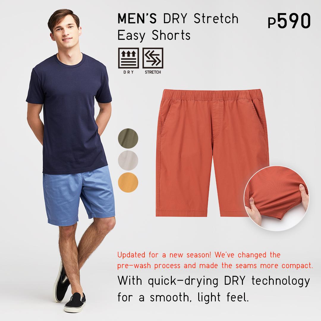 UNIQLO Philippines on X: Our Men's Dry Stretch Easy Shorts are made with  quick-drying DRY technology for a smooth and light feel this summer. Try a  pair today and experience versatility and