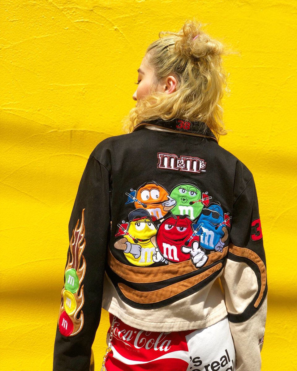pinnapharajuku's tweet photo. 💛m&amp;m’s💜short racing jacket!!
#pinnap #m&amp;ms #jhdesign 
_
通販.商品等に関しましては下記までご連絡くださいませ。
_
pinnapharajuku@yahoo.co.jp https://t.co/dHt2bZwy59