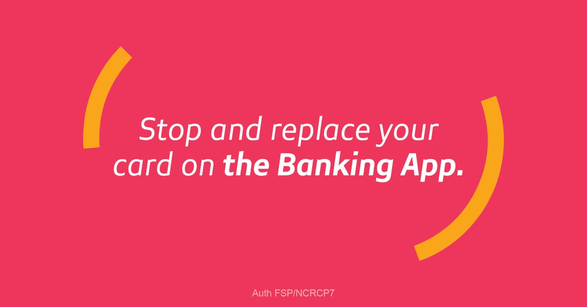 AbsaSouthAfrica's tweet photo. A card out of sight, gives fraudsters the green light. Think before you act. #ProtectYourKeysToTheSafe Stop and replace your card on the Banking App.

Visit: https://t.co/MIC40xiJ7w https://t.co/WnLLiYd2Cm