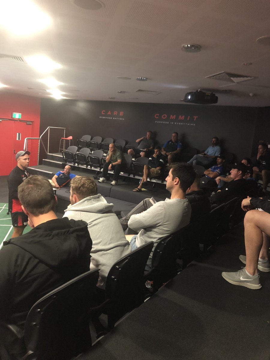 Session 3 tonight at the <a href="/essendonfc/">Essendon FC</a> for the @CalderCannonsFC Coaching Academy. All eyes on Dan Jordan as he works through some first class content. #Openingdoors #creatingpathways #AFLDevelopment