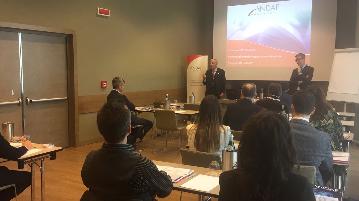 Il Rating e gli effetti sul rapporto banca-impresa. Ne parliamo oggi con il 4^ Corso di ANDAF Education che si sta svolgendo a Milano. Relatori: Prof. Cesare Conti -Università Bocconi di Milano e Prof. Vincenzo Farina - Università degli Studi di Roma Tor Vergata