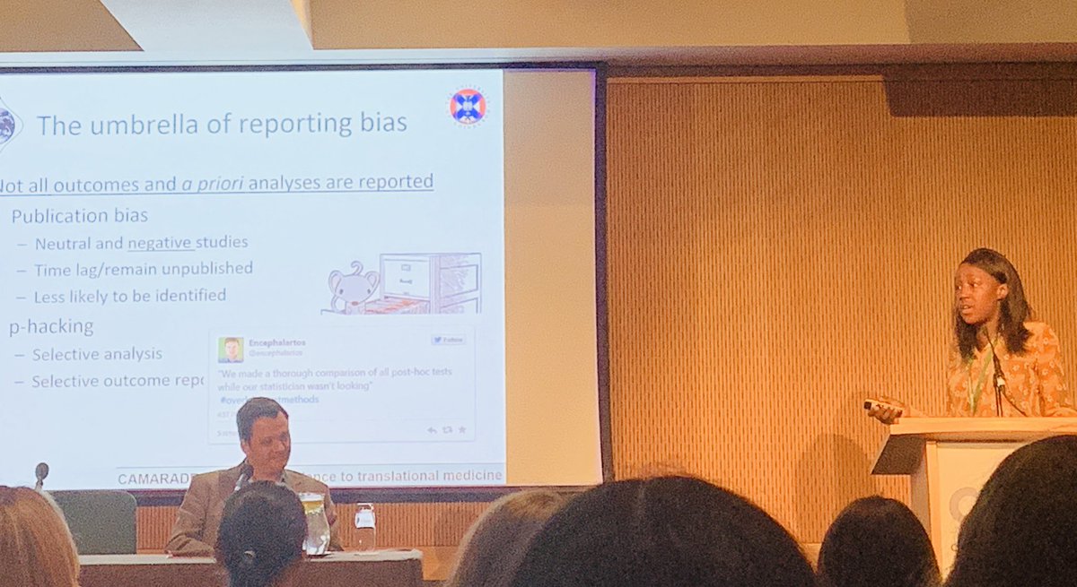 #BNA2019 @drEmilySena giving a brilliant talk discussing “How & why to avoid risks of bias in preclinical #neuroscience #research” part of @BritishNeuro “Safeguarding #credibility & #reproducibility in #neuroscience” @staffordlightma President’s session #OpenToChange @hazellviii