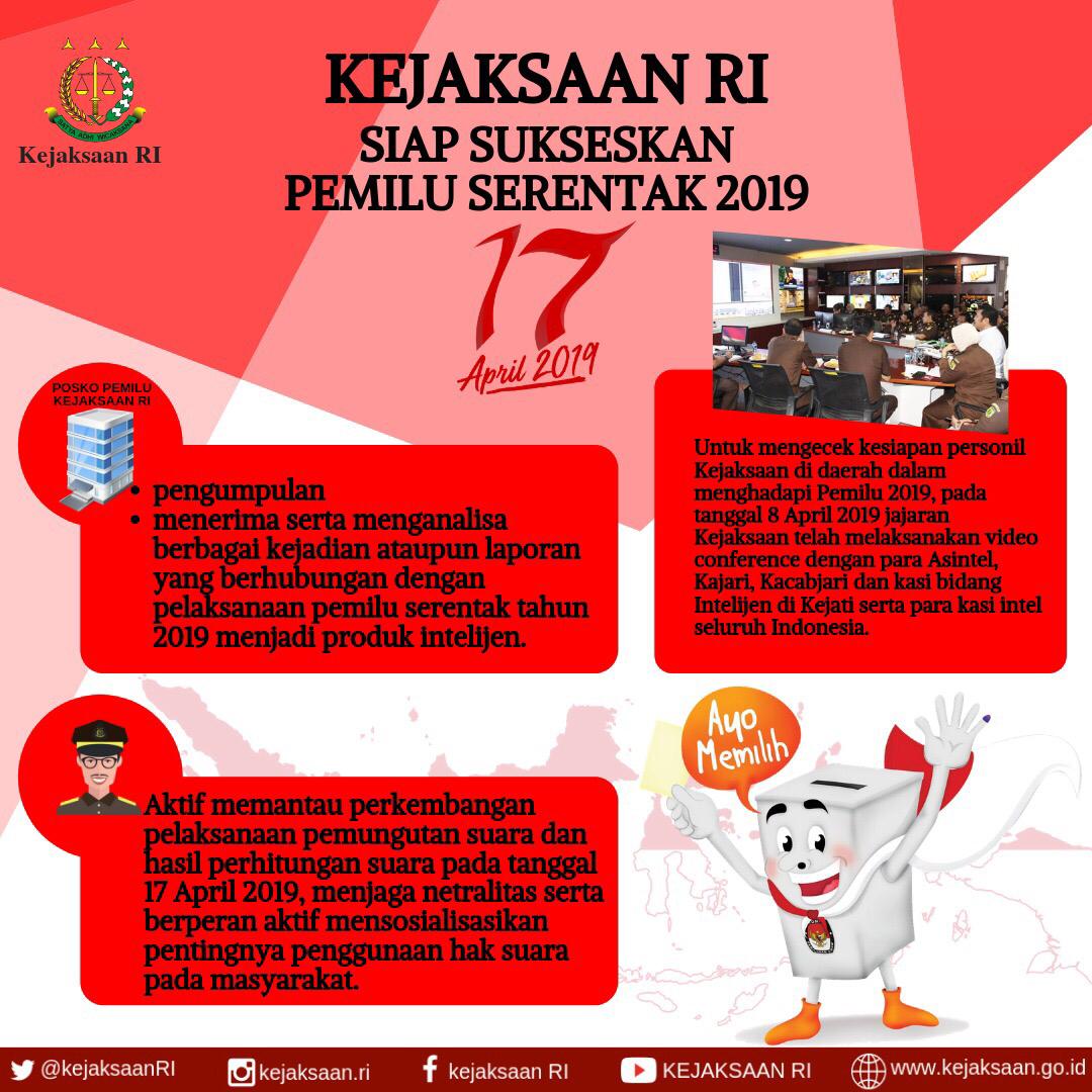 Iprahumas's tweet photo. 5.Posko Pemilu berfungsi untuk pengumpulan, menerima serta menganalisa berbagai kejadian atau laporan yang berhubungan dengan pelaksanaan #Pemilu2019
#JaksaKawalPemilu #Iprahumas #PranataHumas https://t.co/EtMm6uXZc4