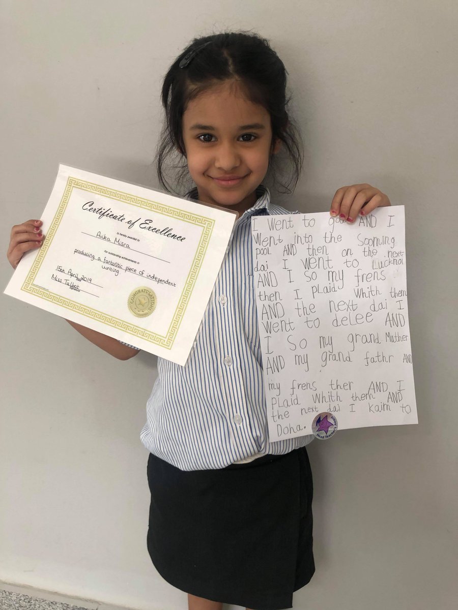 DBSWakra's tweet photo. This week Avika Misra in #Reception has been nominated by her class teacher Miss. Cross-Gower for producing a fantastic piece of independent #writing about her #holiday. We are sure you will agree it is simply amazing! πππ
#DBSWakra #SchoolBook #Achievements #DBSStudents #dbs https://t.co/Eer6avnw21