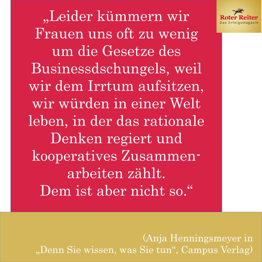 In ihrem Ratgeber „Denn Sie wissen, was Sie tun“ aus dem <a href="/Campusverlag/">Campus Verlag</a> zeigt Anja Henningsmeyer die klassischen Fehler von Frauen in Verhandlungen mit Männern auf.

#Frauen #wochenstart #GenderPayGap #gender 

roter-reiter.de/frauen-verhand…