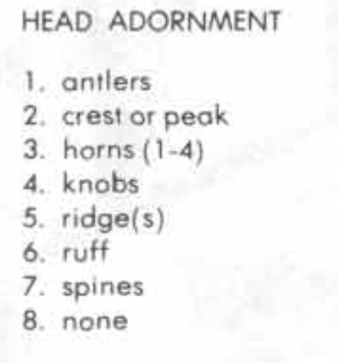 FLAVA! Look at these entries: antlers on a twitching crocodilian head with metallic swivel-socketed eyes, a stench of gangrenous rot follows in its wake. I could populate a monster manual of unique demons and devils with this