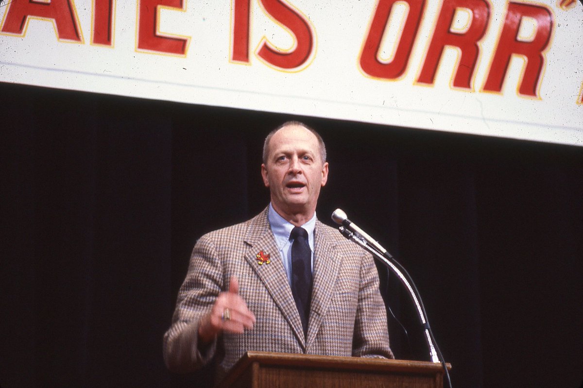 CycloneMBB's tweet photo. On this date 25 years ago, Johnny Orr announced his retirement from coaching after 14 years leading Iowa State. What a career it was! #Cyclones https://t.co/GXz2InNEf4
