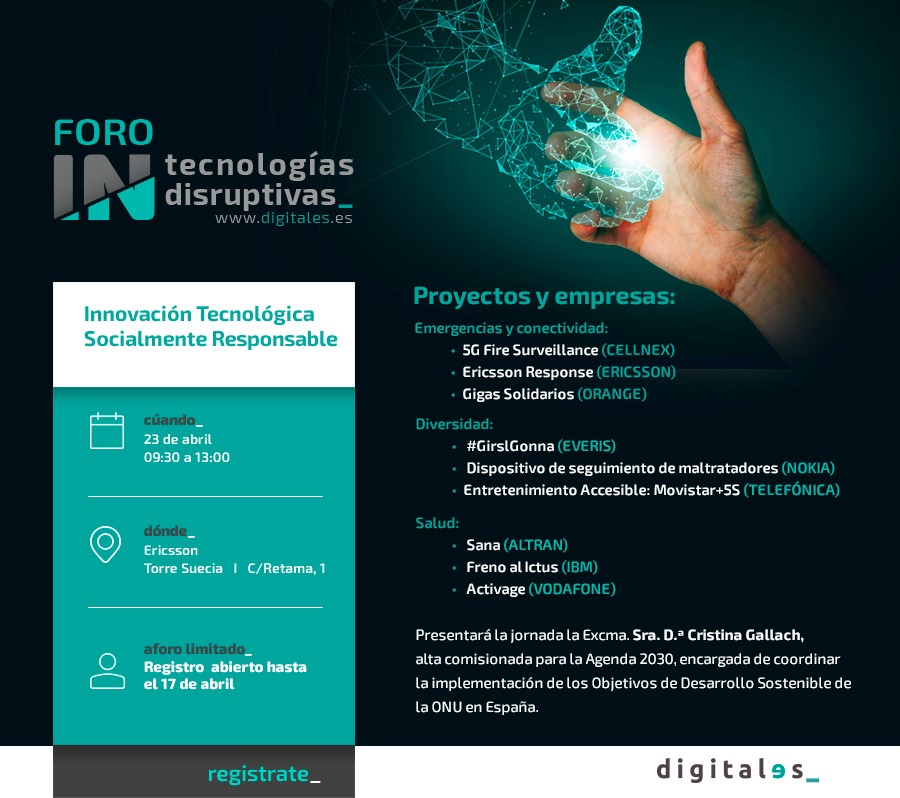 AsocDigitales's tweet image. Ampliamos plazo para inscribirse en el próximo #ForoIN sobre Innovación Tecnológica Socialmente Responsable.
Descubre cómo la tecnología mejora la vida de la sociedad:
digitales.es/evento/foroin-…
