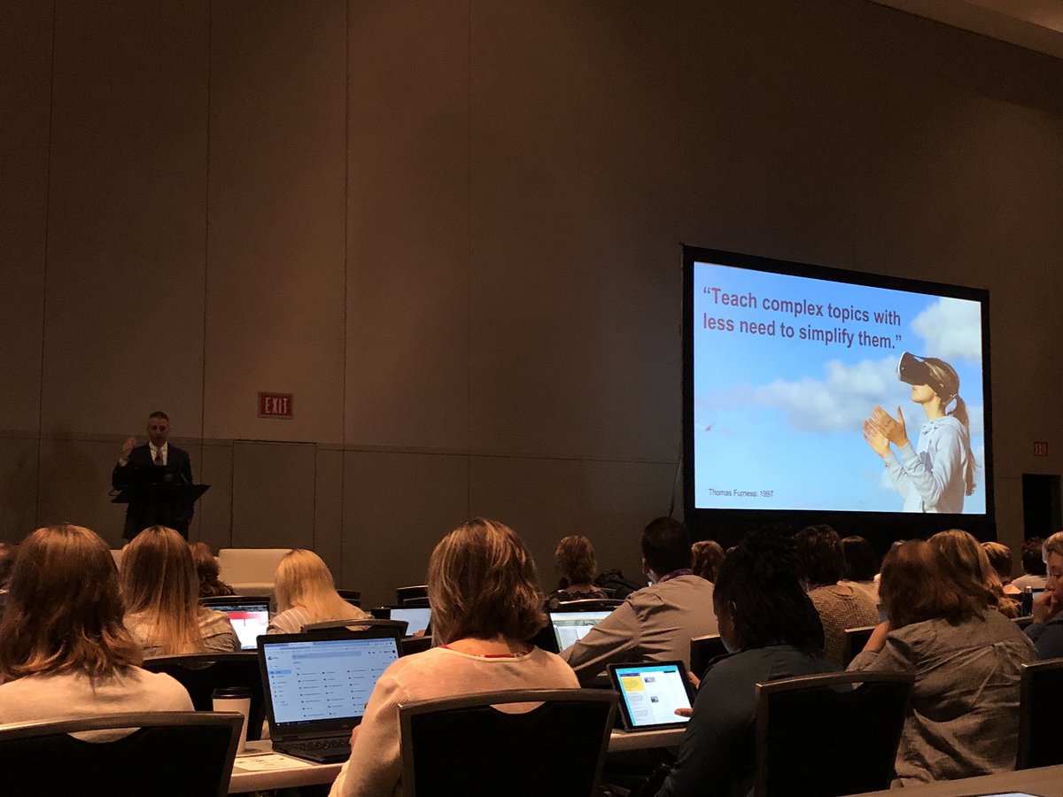 CassieJanda's tweet photo. Use AR and VR to teach complex topics #techglamp19 #txla19tc #txla19 @rmbyrne https://t.co/liPtm51KTr