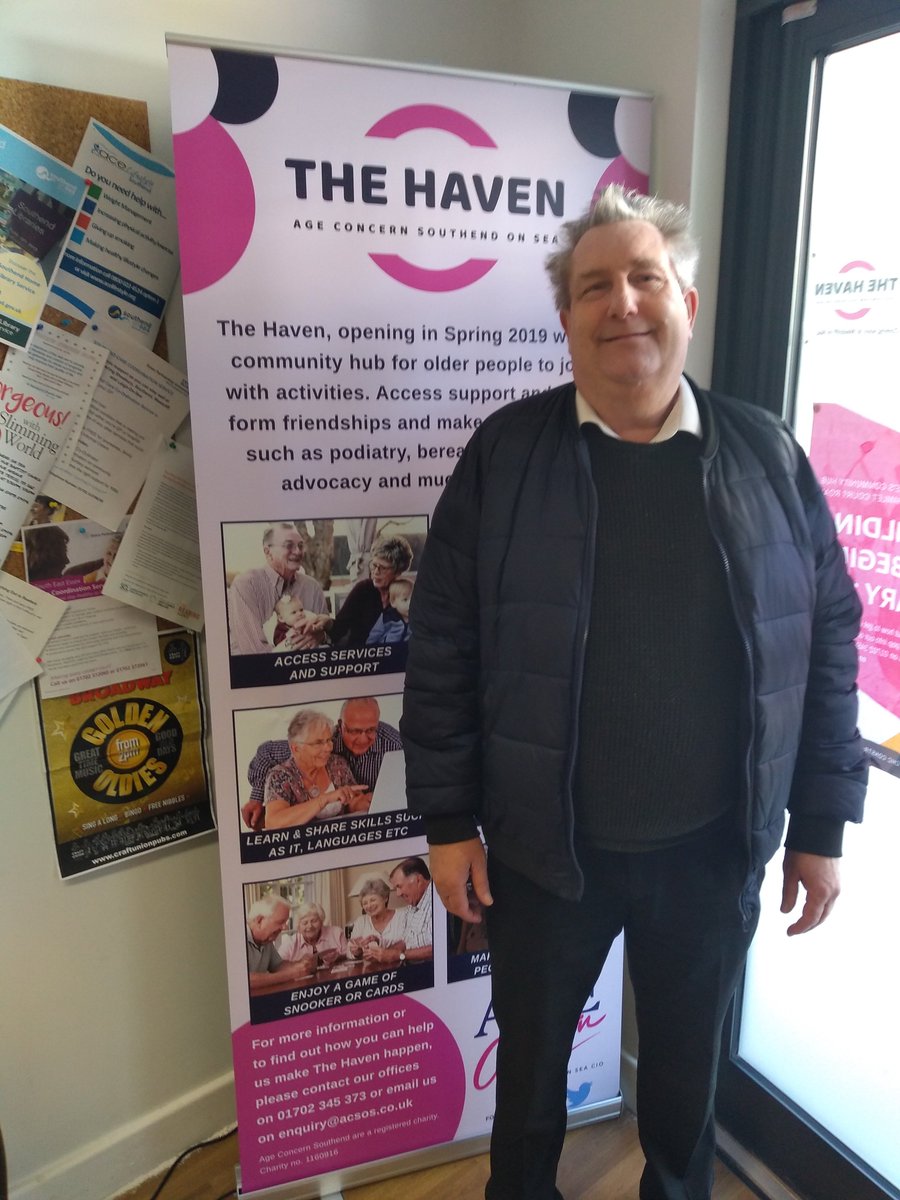 ACSOSSouthend's tweet photo. We were thrilled to have had one of our volunteers from @Club50Southend visiting their new home at The Haven Community Hub this morning! To become a volunteer at #TheHavenSouthend from the end of April please call 01702 345373 or email on enquiry@acsos.co.uk #Southend #volunteers https://t.co/VNbpDudgWp