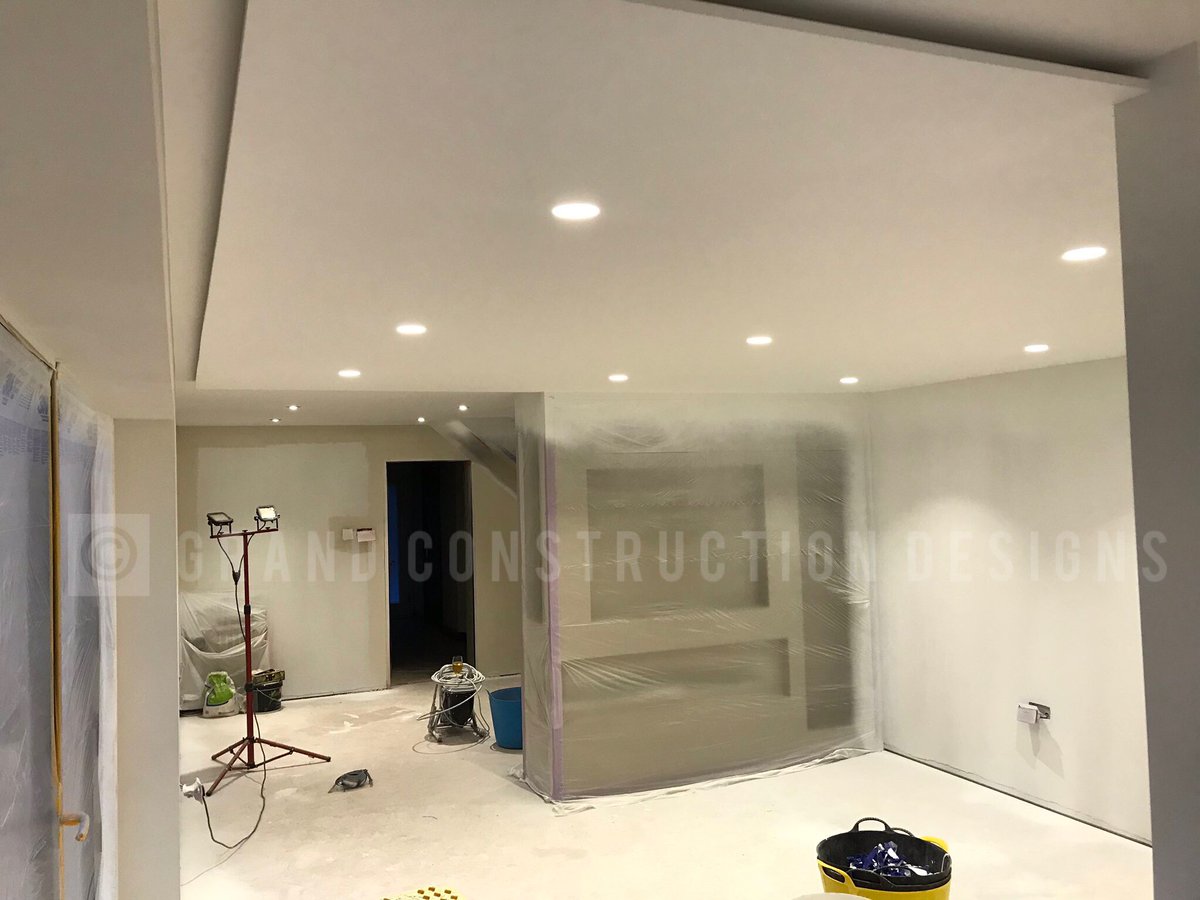 iGrandGroup's tweet photo. Ceiling Done ✅ 
Now pushing wall paintings and flooring. Project is near finishing 
#GrandConstructionDesigns https://t.co/sk9YVCjBf6