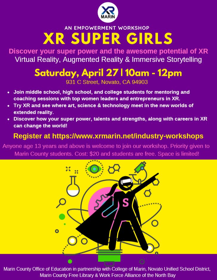 IAmAFemaleCoder's tweet image. If you're in California look out for this workshop by @xrmarin. Sound like an amazing workshop!
If you go tell me all about it!