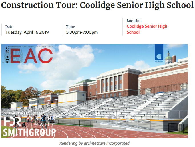 DCCAE's tweet photo. Don't miss @WashingtonDCAIA insiders' tour of brand-new Coolidge HS!

This historically significant building has been revamped to house a high school, a middle school, a community health clinic, and a day care center.

Register today before space runs out! https://t.co/hY1SMyg79U https://t.co/tXbtdyodRr