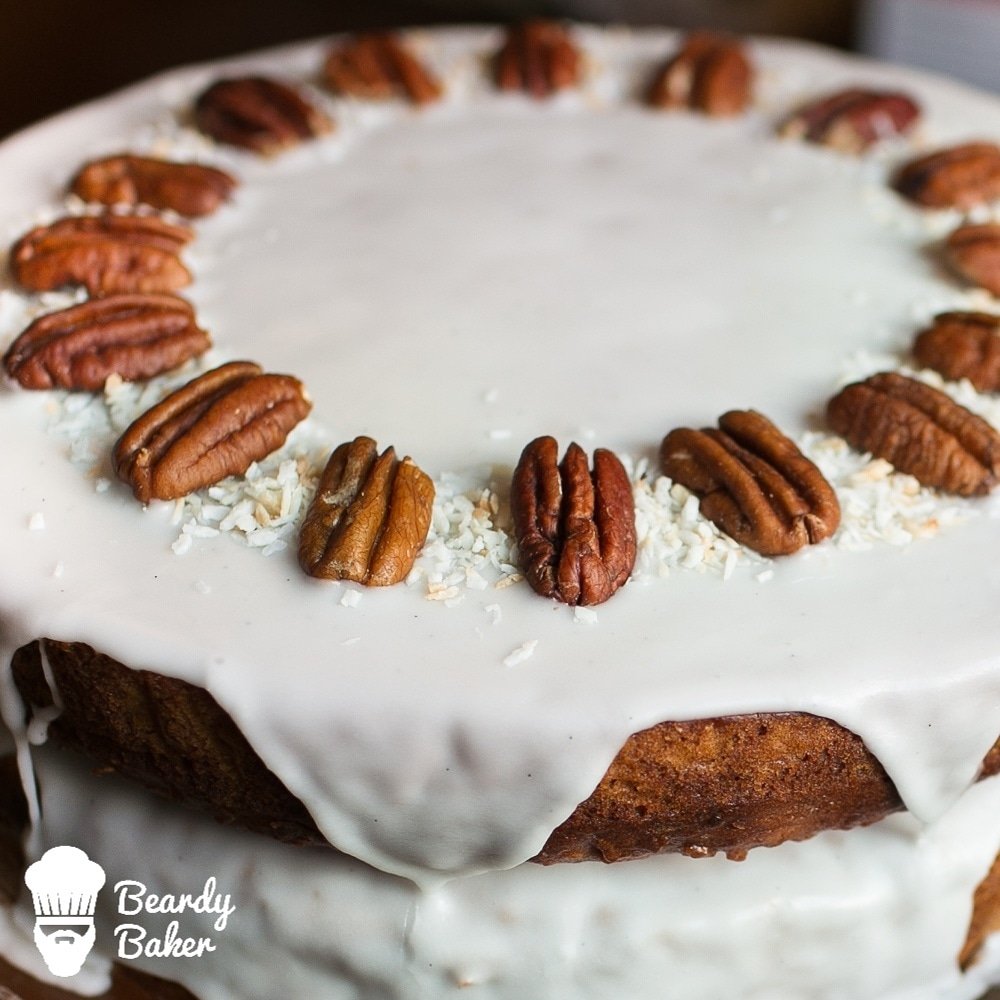 beardy_baker's tweet photo. Yesterday was officially National Pecan Day so in appreciation of the mighty pecan, here's a photo of our 'Sweet potato and pecan cake,' made with pecans, coconut, spices, vanilla and soft brown sugar. https://t.co/DazgpG0I2m