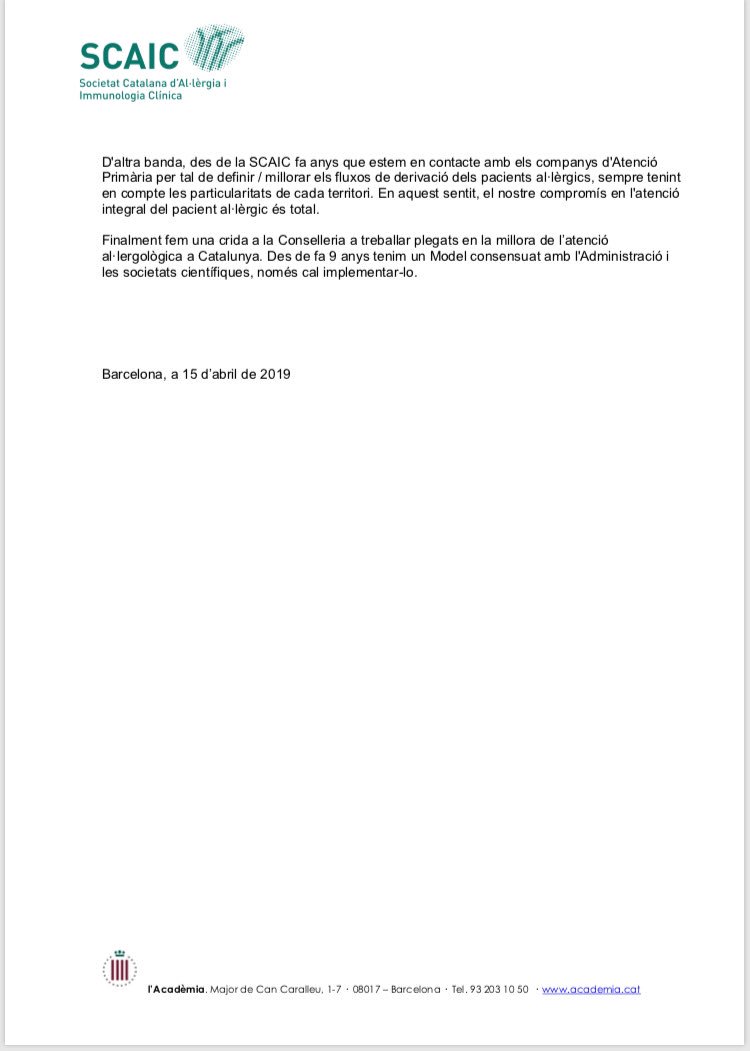 scaic_cat's tweet photo. IMPORTANT: Comunicat de la SCAIC en relació amb el prick test a primària. @scaic_cat @icscat @albaverges #al·lergologiaencrisi @elpaiscat @elperiodico_cat @LaVanguardia @eldiarioes @publico_es @EPCatalunya https://t.co/1k0xB9RsCh