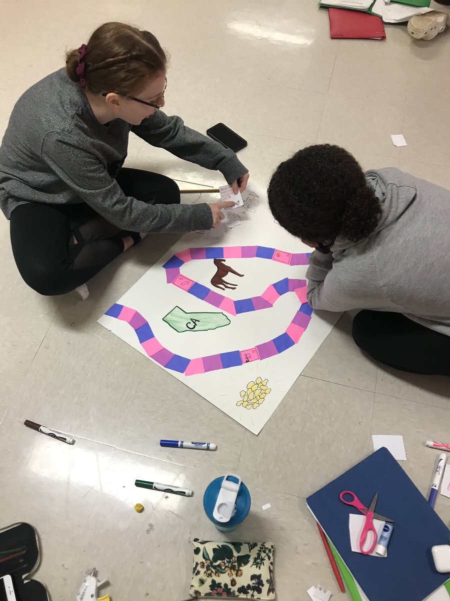 StephanieOthic's tweet photo. Expanding their knowledge of the Westward Expansion through games! 8th grade WMS students creatively completing layer B! @valscott50 #TigerWMS #WMSBuildingExcellence https://t.co/HmPQMDdLkY
