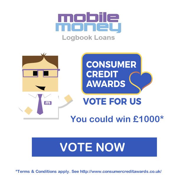 Dont forget to vote for us as the 'Best Logbook Loan Provider' at this years @CreditAwards 
 
You can vote for us here bit.ly/mmlvote  and you could win £1000

#mobilemoney #consumercreditawards #finance
