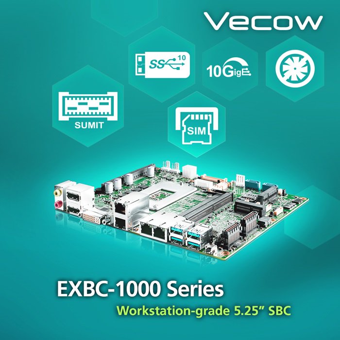VecowCo's tweet photo. Enjoy the industry’s #first #workstationgrade #SBC in 5.25” form factor and flexible #PCIe, #SUMITAB expansion with #Vecow brand-new #EXBC-1000 Series. https://t.co/XvfQ7gNiqZ
#Intel
#Embeddedcomputing
#smartmanufacuting https://t.co/4bbiexTxcu