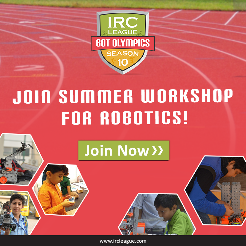 IRC_League's tweet photo. Learn robotics this summer.
Register yourself for the summer workshop near you right now at >> https://t.co/r0q1kHIoNH
#IRCLeague #Botolympics #Robotics https://t.co/qvGgBShErl