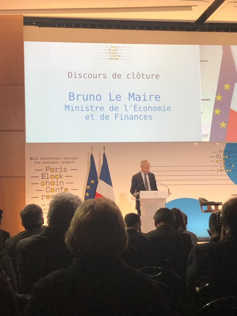Meria_Finance's tweet image. @BrunoLeMaire conclut cette première mâtiné de la #pbws 

#ParisBlockchainConference 
#Blockchain