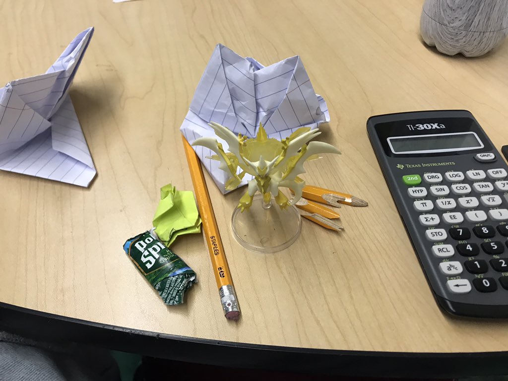Miss__Buckley's tweet photo. A collection of Items I have taken away from students for 
A) using inappropriately
B) throwing 
C) eating https://t.co/r35BcYfWXF
