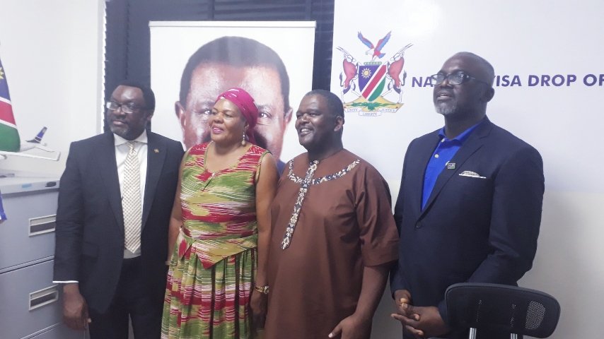 Afritraveller's tweet photo. The Namibia Visa Drop Off office in Lagos has been officially opened by the Lagos State Governor, represented by @stevoree. It's located at GHI HOUSE, 45, Oduduwa Way, GRA, Ikeja. Getting Namibian Visa just got easier. @airnamibia1 #AirNamibia #TraveltoNamibia https://t.co/ReUjkwP3W7
