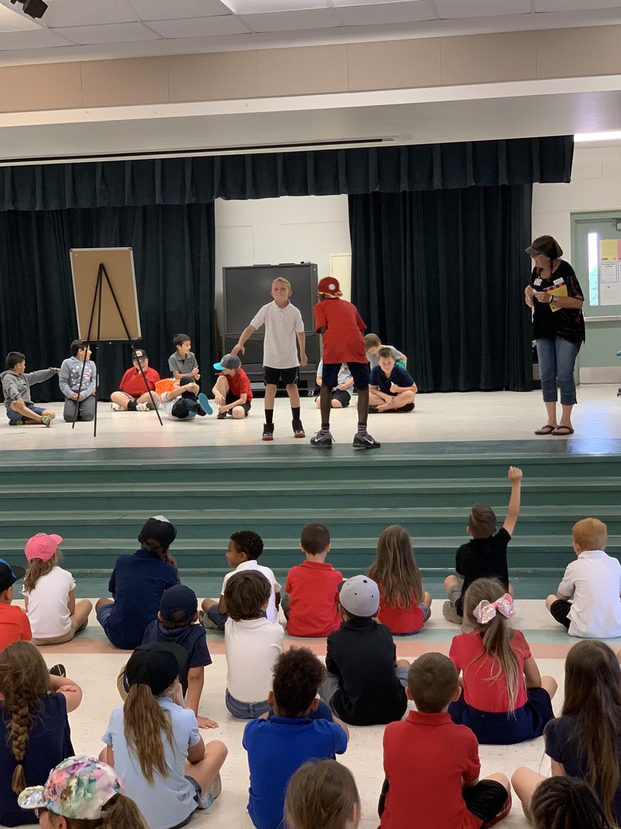 AmberLiebler's tweet photo. Fun from last weeks Kidzlit book, Mrs. Katz &amp; tush. We played charades using the vocabulary words and the students got to taste matzah. #FreedomEdep https://t.co/FAPfA3A3SE