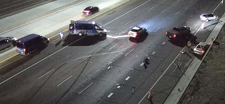 ArizonaDOT's tweet photo. I-10 eastbound, just east of 75th Avenue: Multi-vehicle crash blocking lanes. #aztraffic #phxtraffic https://t.co/IYKRMNjZmk